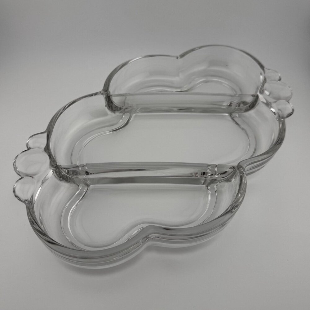 Vintage Duncan & Miller Crystal Canterbury 3 part divided relish dish 10” - Picture 4 of 8